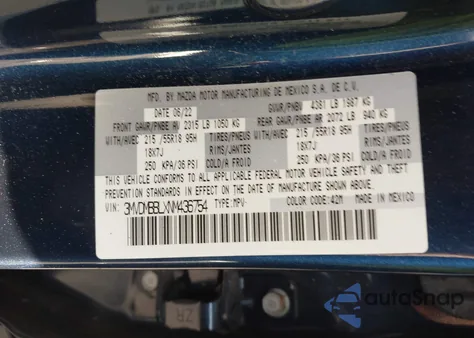 2022 Mazda Cx-30 Select from USA, damaged, VIN 3MVDMBBLXNM436754